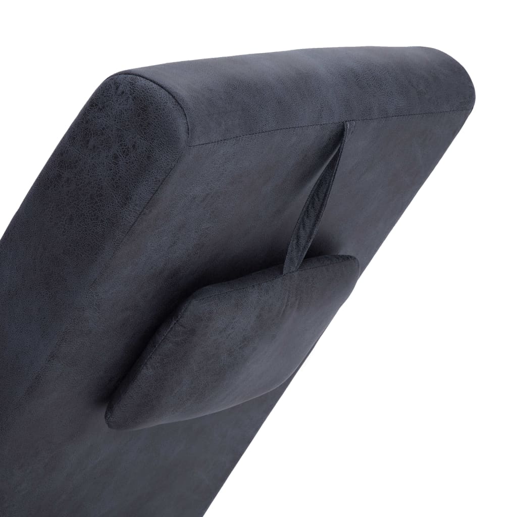 Chaise longue de massage avec coussin en suédine marron