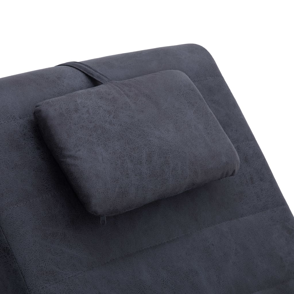 Chaise longue de massage avec coussin en suédine marron