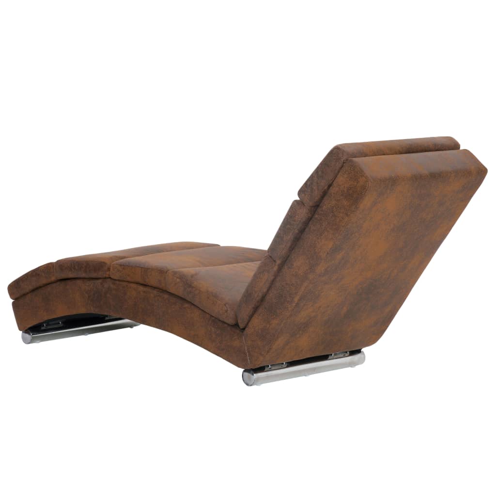 Chaise longue kunstsuède grijs