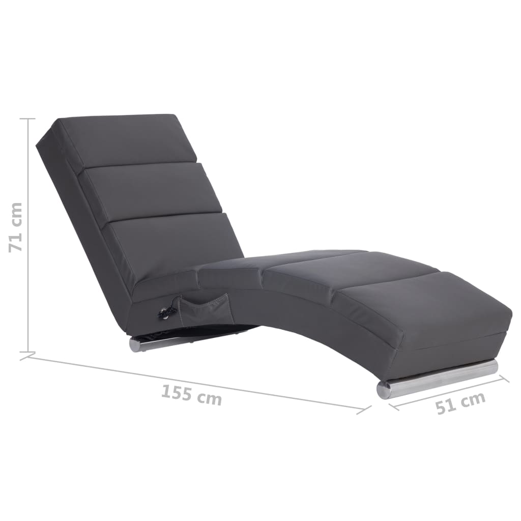 Chaise longue de massage en cuir artificiel