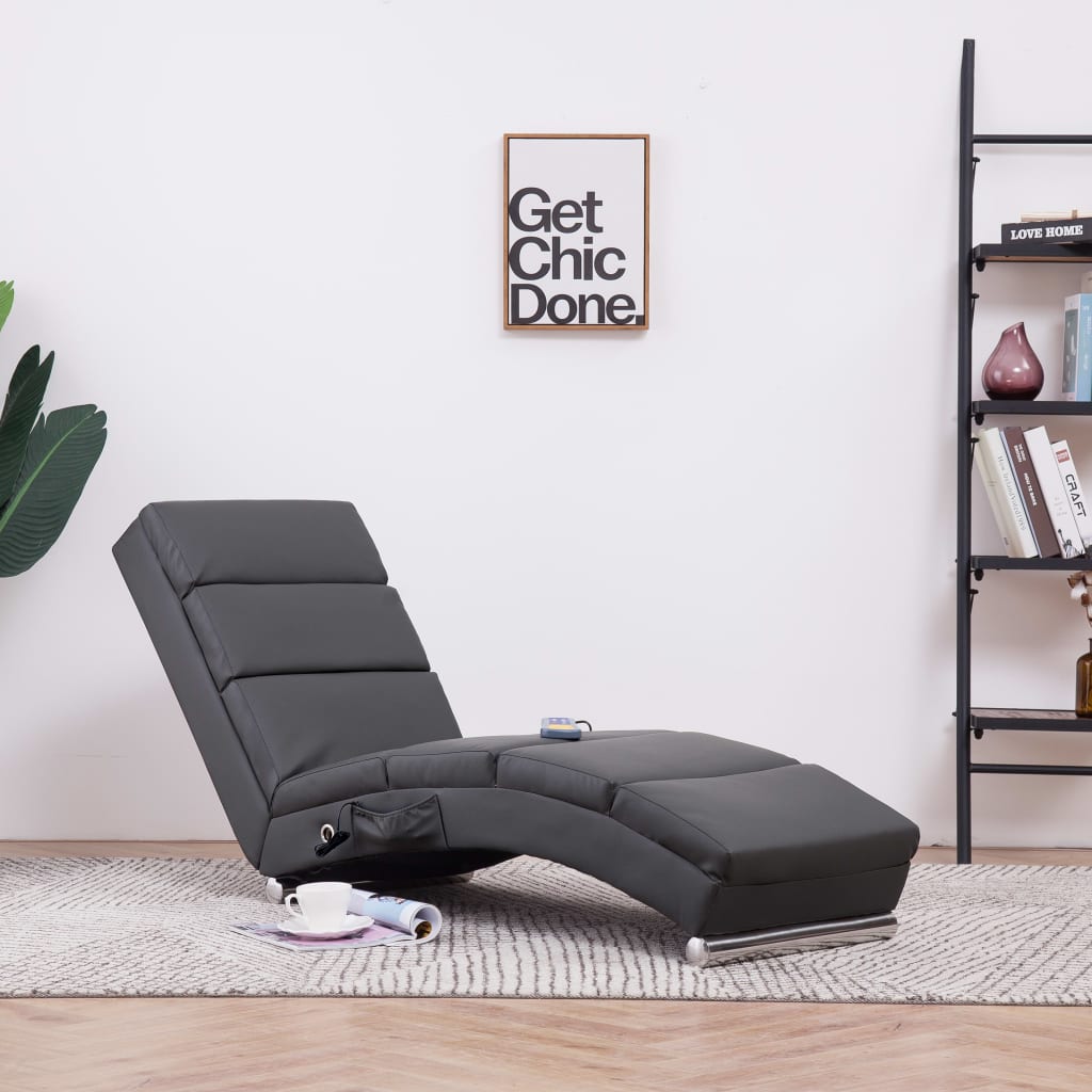 Chaise longue de massage en cuir artificiel