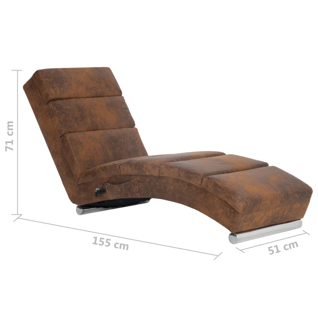 Massage chaise longue kunstsuède