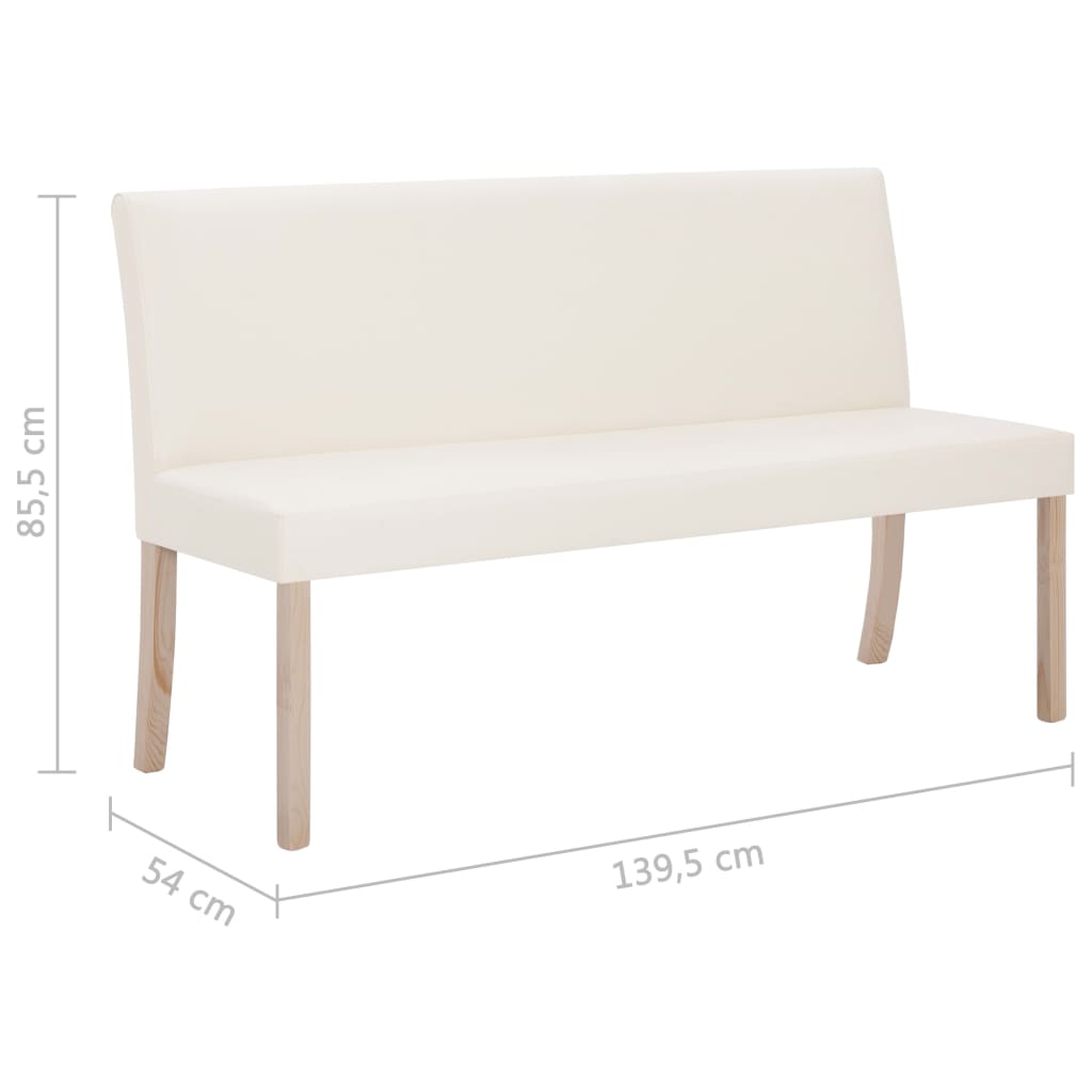 Banc 139,5 cm cuir artificiel rouge vin