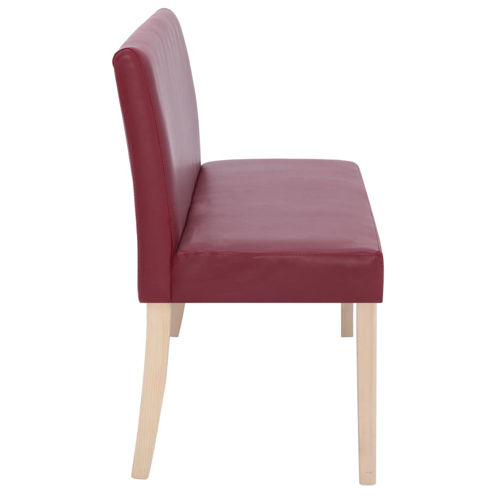 Banc 139,5 cm cuir artificiel rouge vin