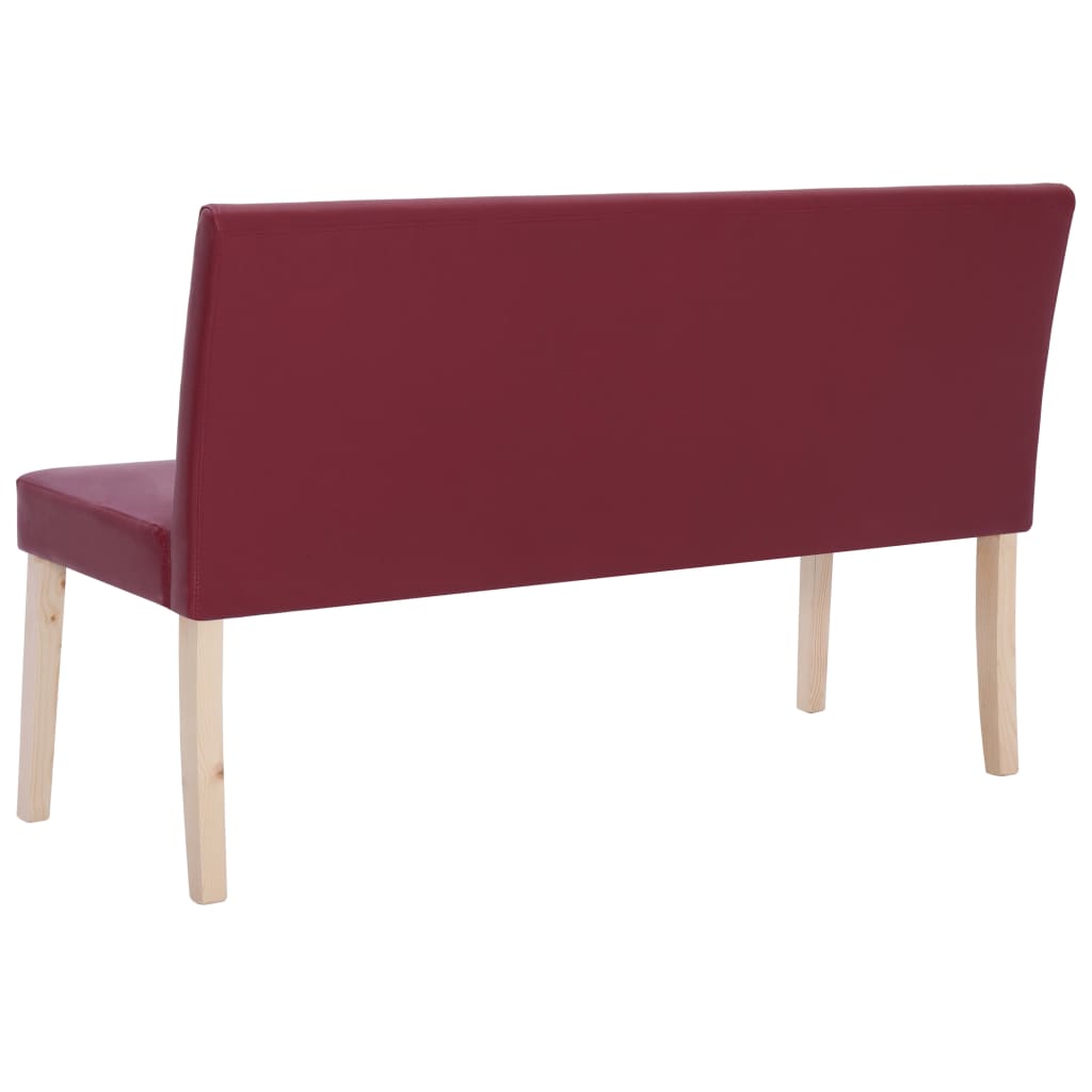 Banc 139,5 cm cuir artificiel rouge vin