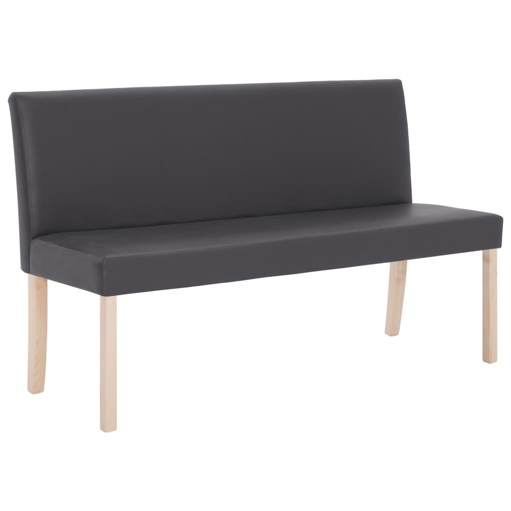 Banc 139,5 cm cuir artificiel rouge vin