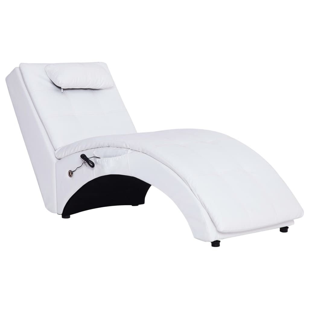 Massage chaise longue met kussen kunstleer