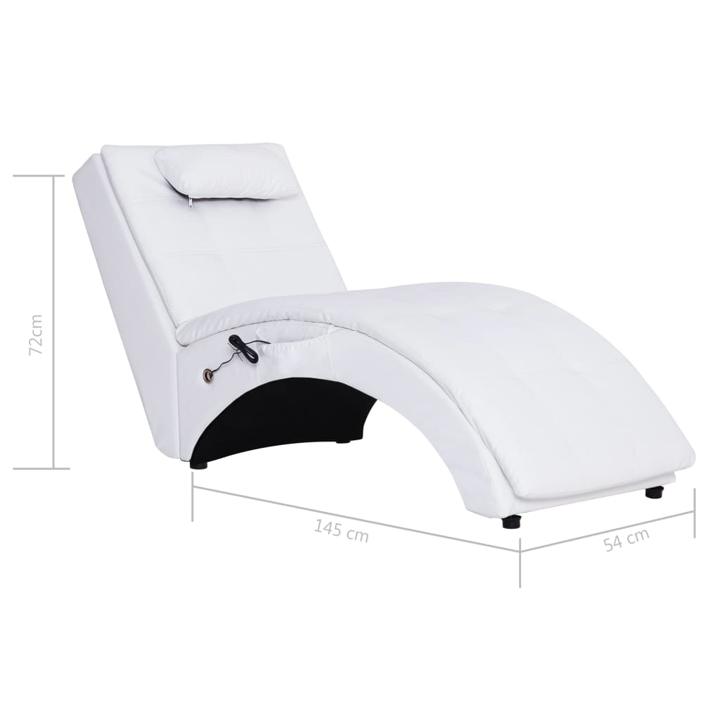 Chaise longue de massage avec coussin en cuir artificiel