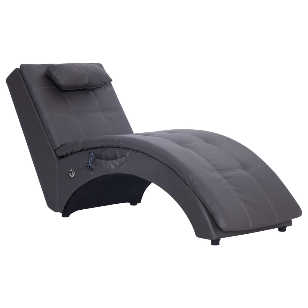 Chaise longue de massage avec coussin en cuir artificiel