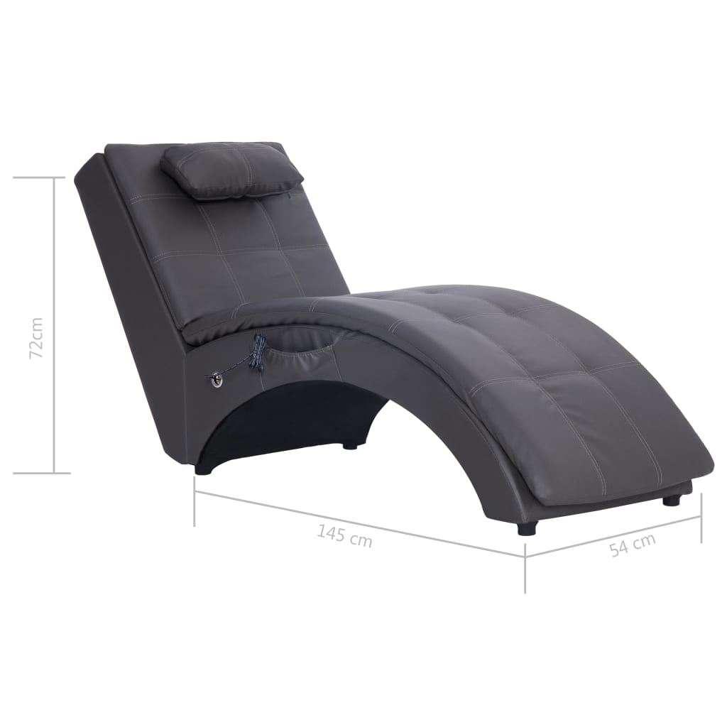 Massage chaise longue met kussen kunstleer