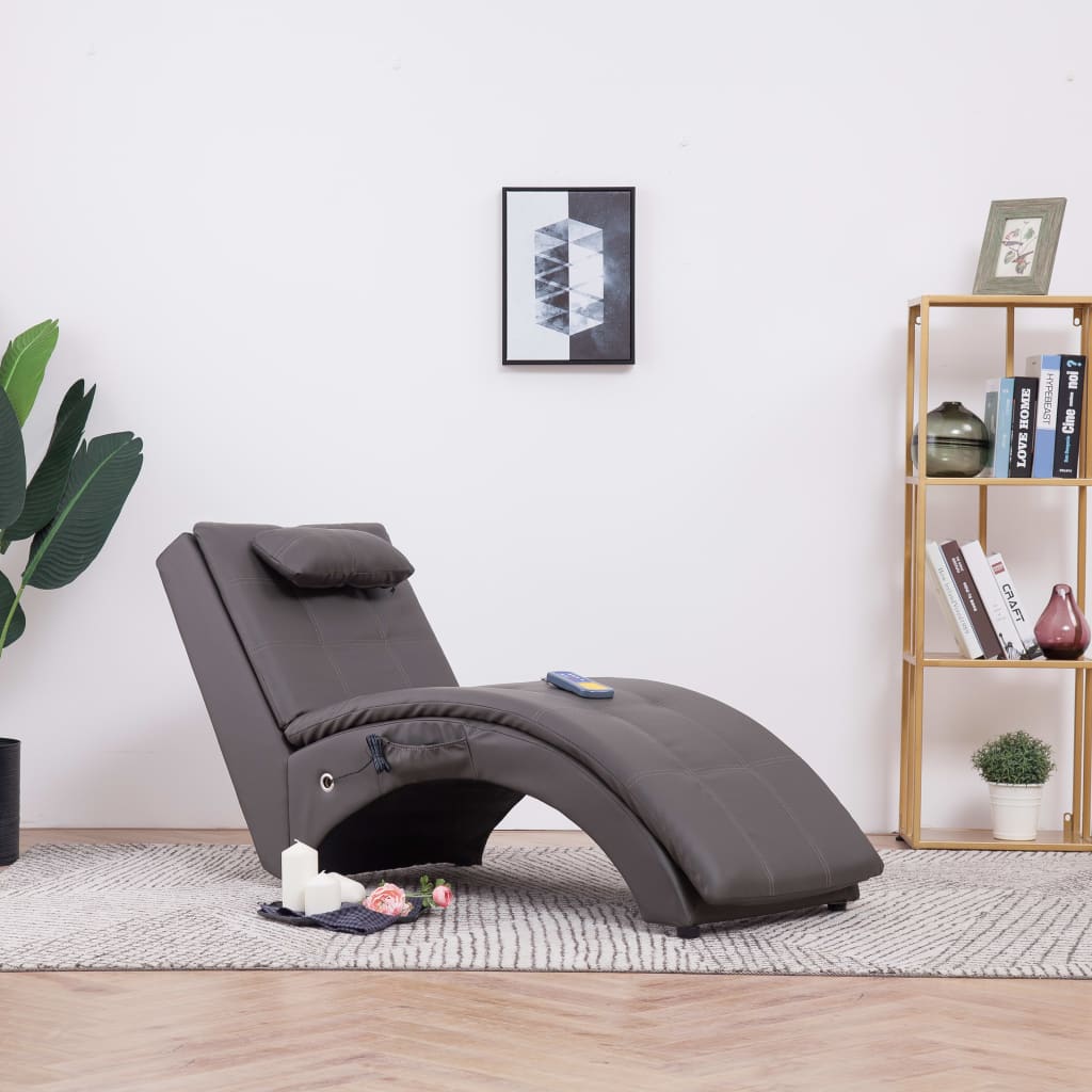 Chaise longue de massage avec coussin en cuir artificiel