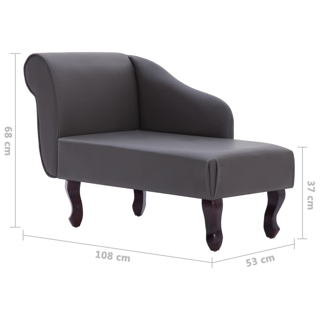 Chaise longue kunstleer bruin