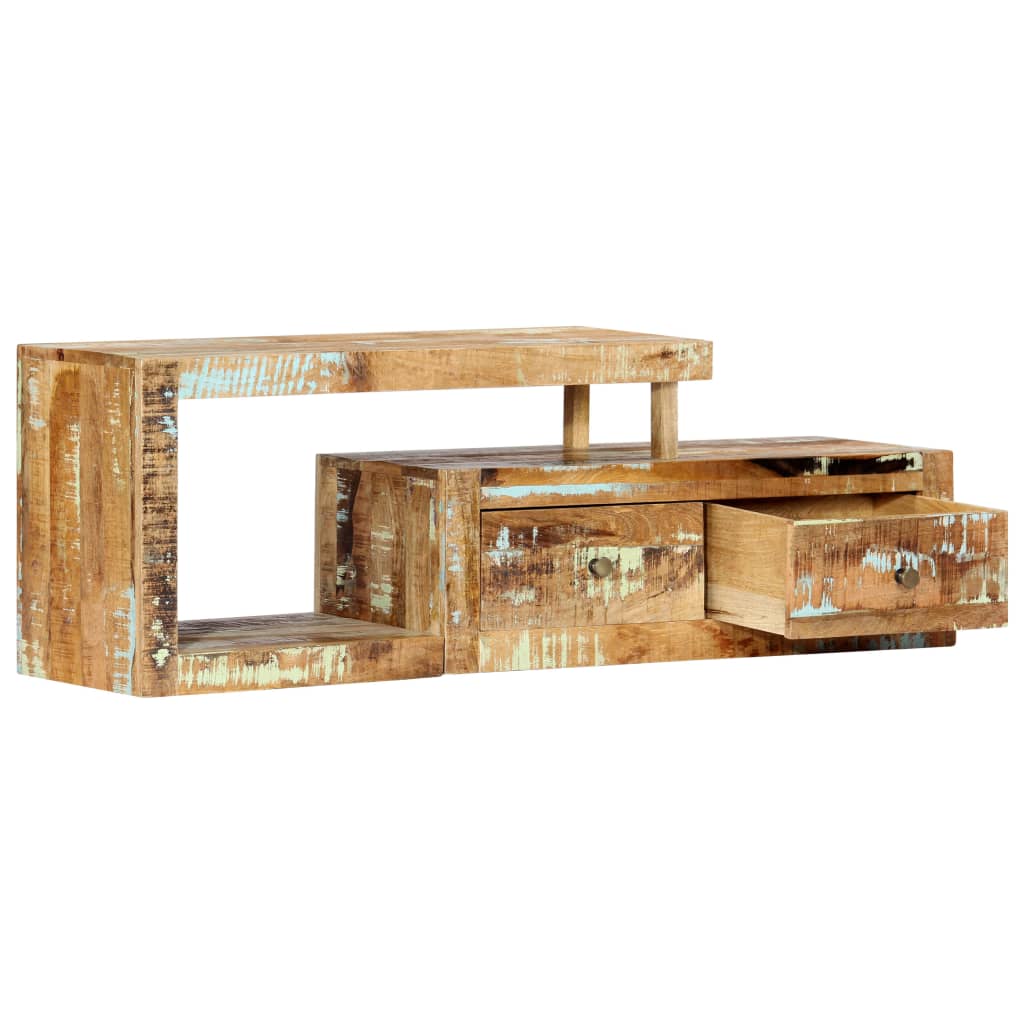 Meuble TV 120x30x40 cm bois massif recyclé