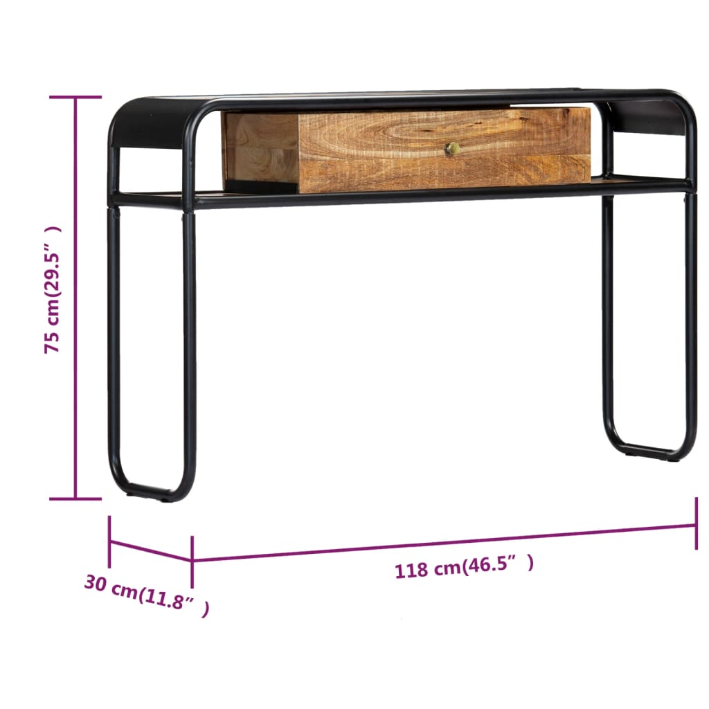 Wandtafel 118x30x75 cm massief gerecycled hout