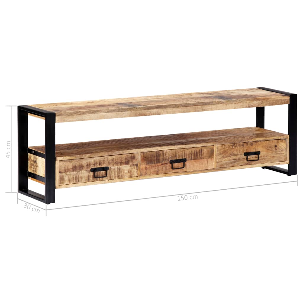 Meuble TV 120x30x45 cm bois massif recyclé