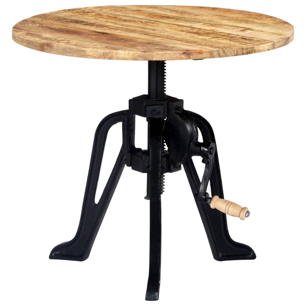 Table d'appoint 60x(46-63) cm en manguier massif et fonte