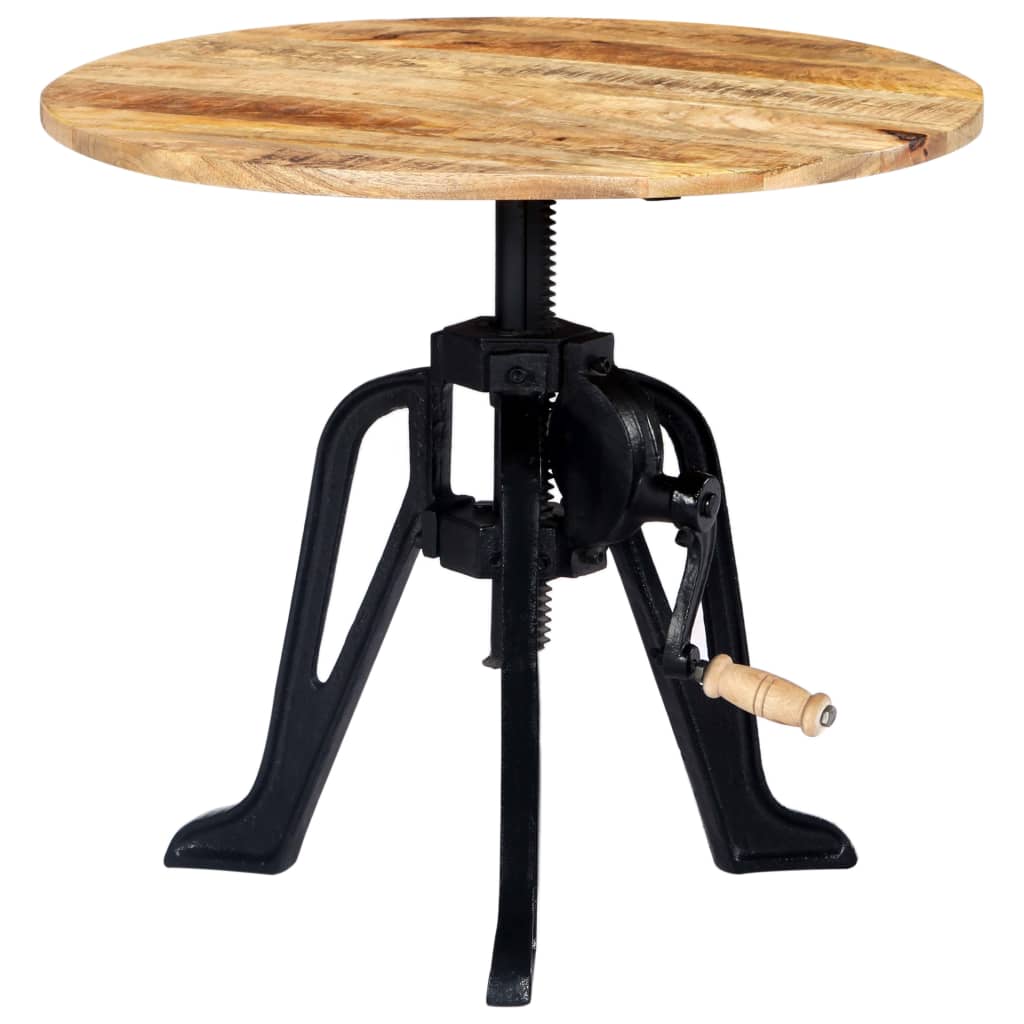 Table d'appoint 60x(46-63) cm en manguier massif et fonte