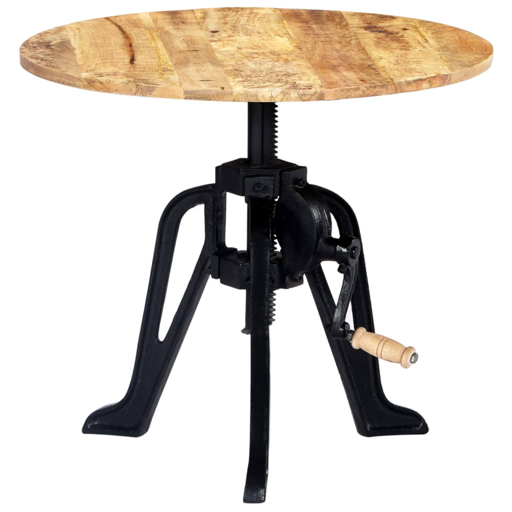 Table d'appoint 60x(46-63) cm en manguier massif et fonte