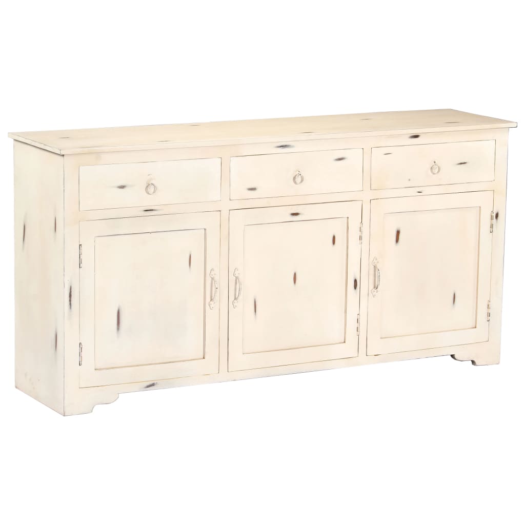 Buffet 160x40x80 cm en manguier massif blanc