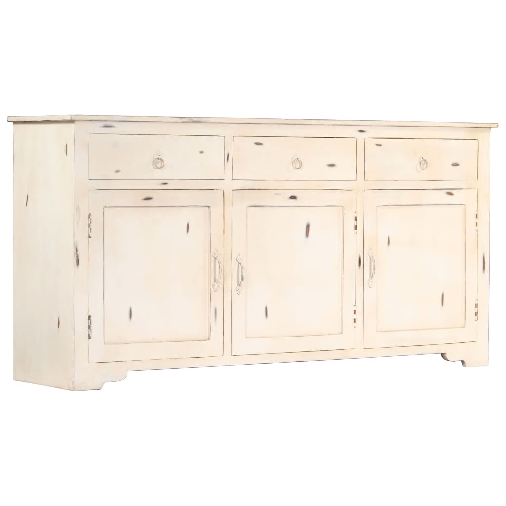 Buffet 160x40x80 cm en manguier massif blanc