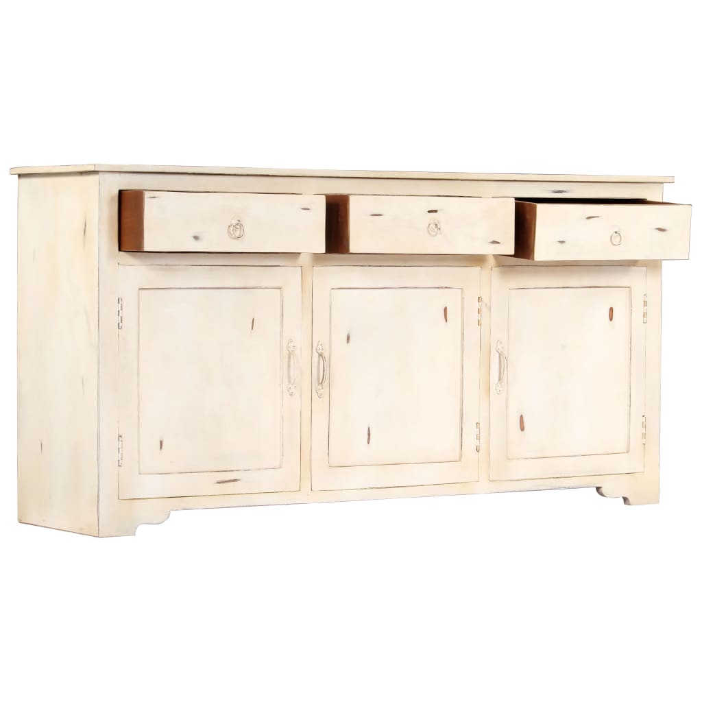 Buffet 160x40x80 cm en manguier massif blanc