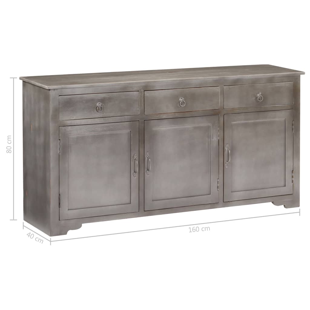 Buffet 160x40x80 cm en manguier massif blanc