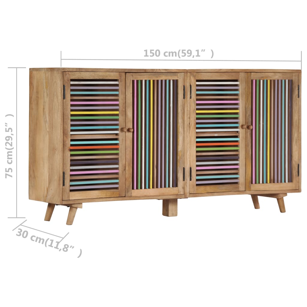 Buffet 100x30x75 cm en bois de manguier massif