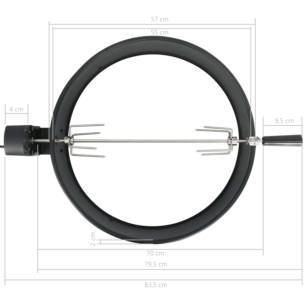 BBQ rotisserie ring 47 cm zwart