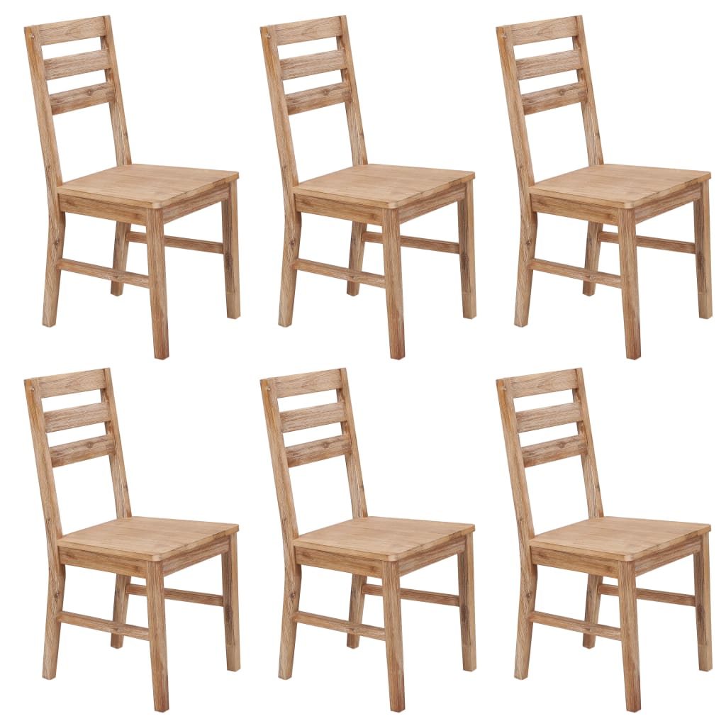 Chaises de salle à manger 6 pcs en bois d'acacia massif