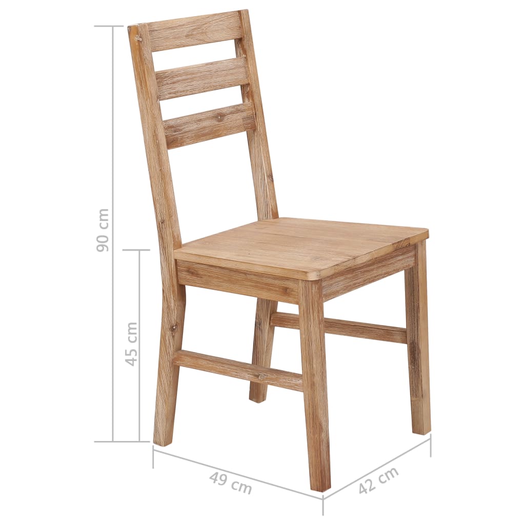 Chaises de salle à manger 6 pcs en bois d'acacia massif