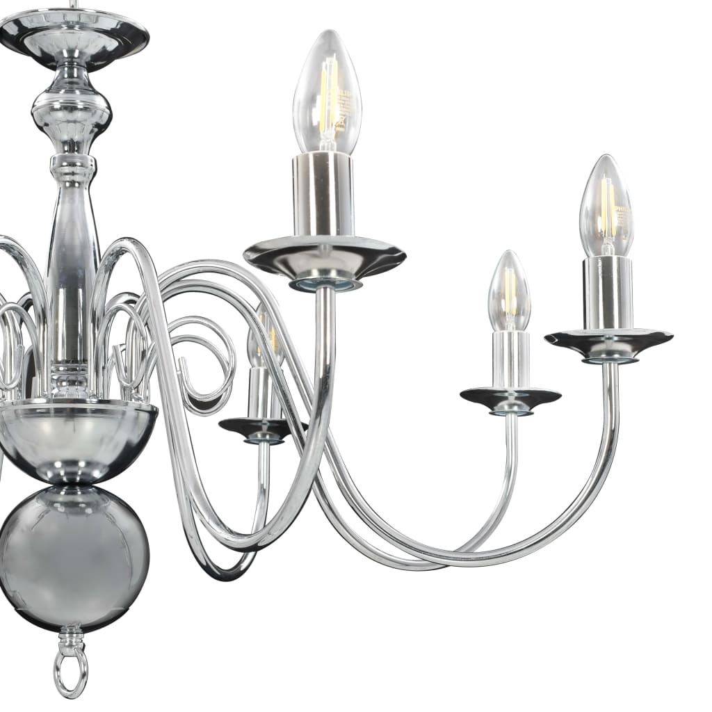 Lustre 8xE14 couleur argent