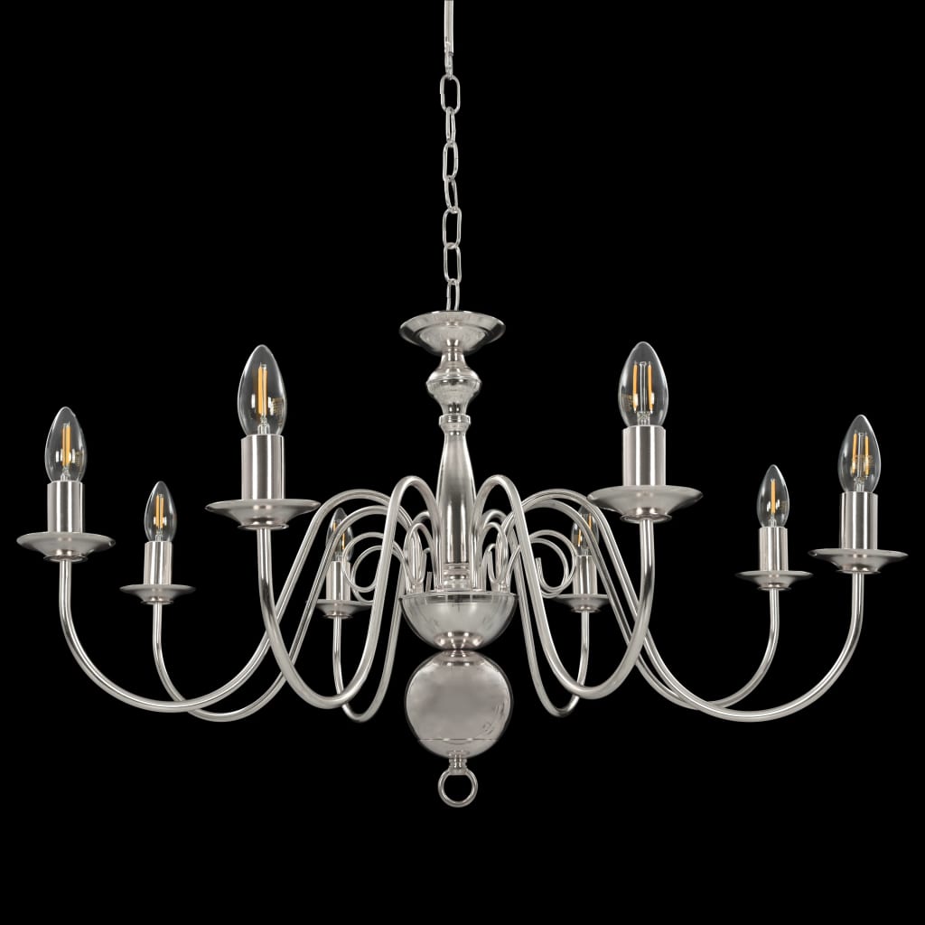 Lustre 8xE14 couleur argent