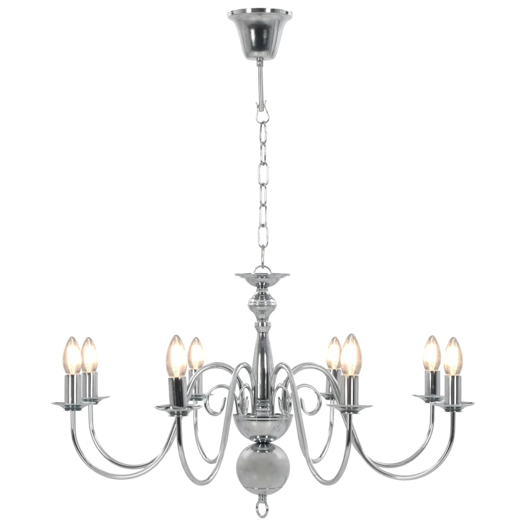 Lustre 8xE14 couleur argent