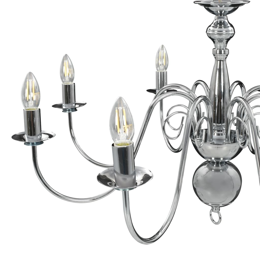 Lustre 8xE14 couleur argent