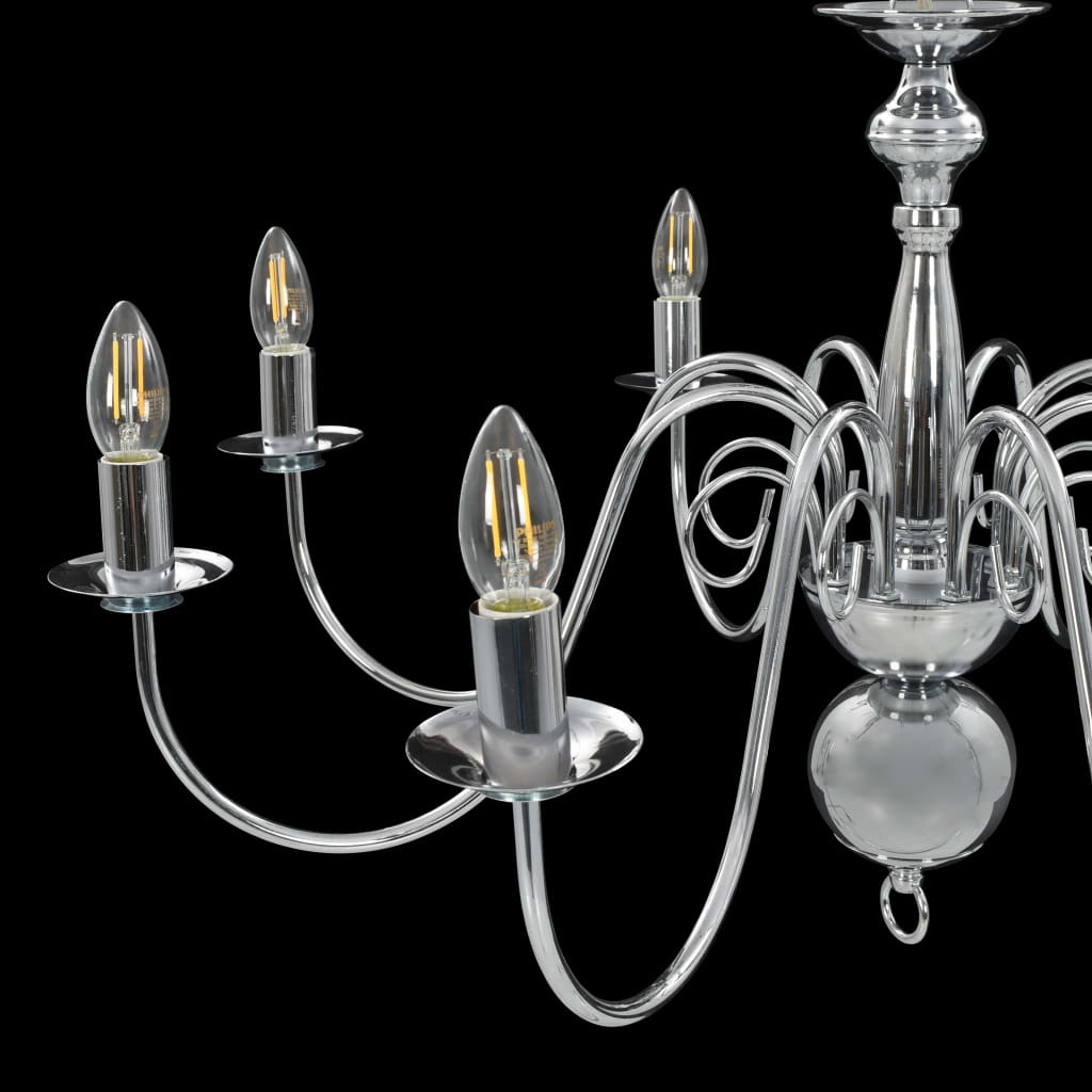 Lustre 8xE14 couleur argent