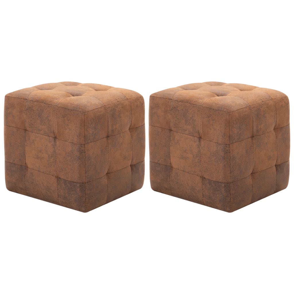 Tables de chevet 2 pcs 30x30x30 cm daim artificiel