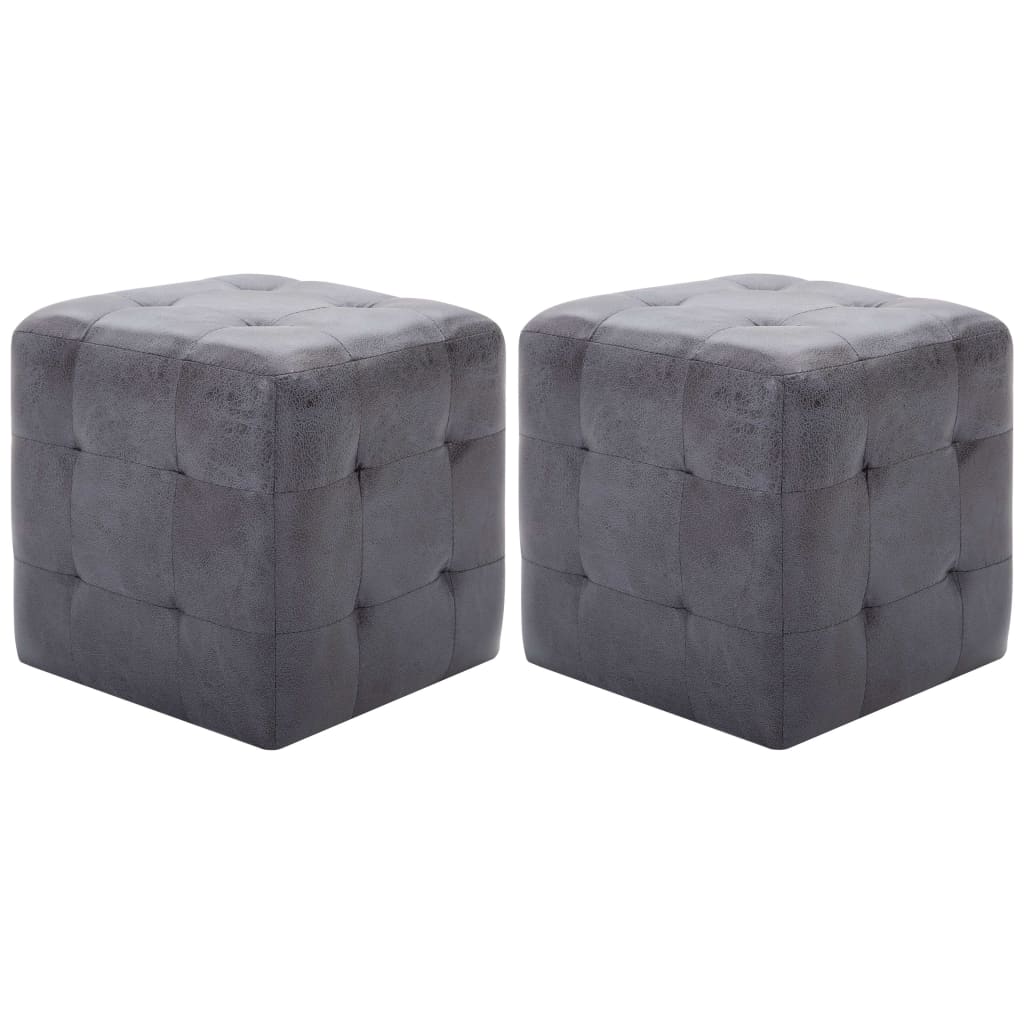 Tables de chevet 2 pcs 30x30x30 cm daim artificiel