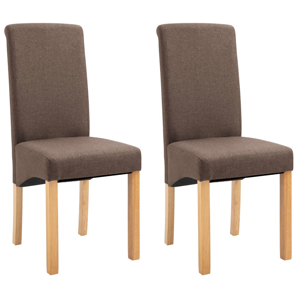 Chaises de salle à manger 2 pcs tissu marron