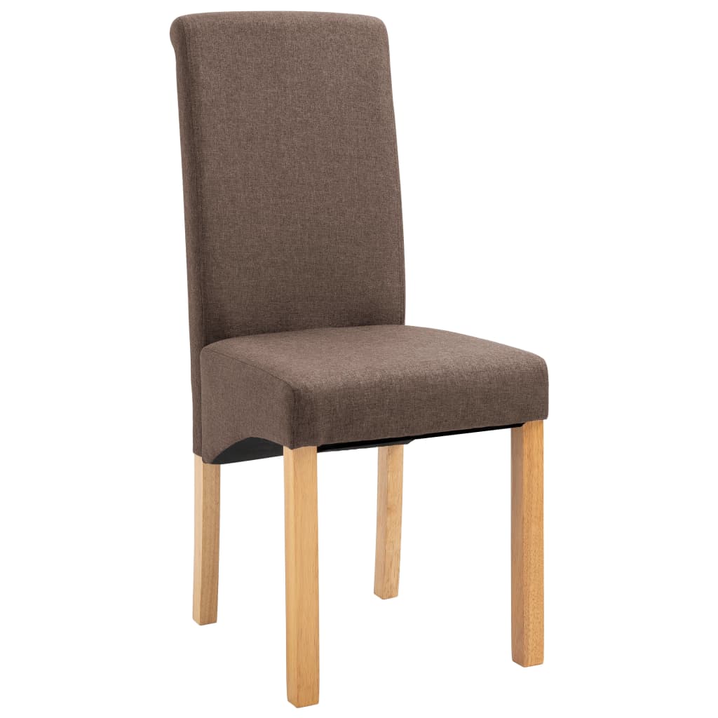 Chaises de salle à manger 2 pcs tissu marron