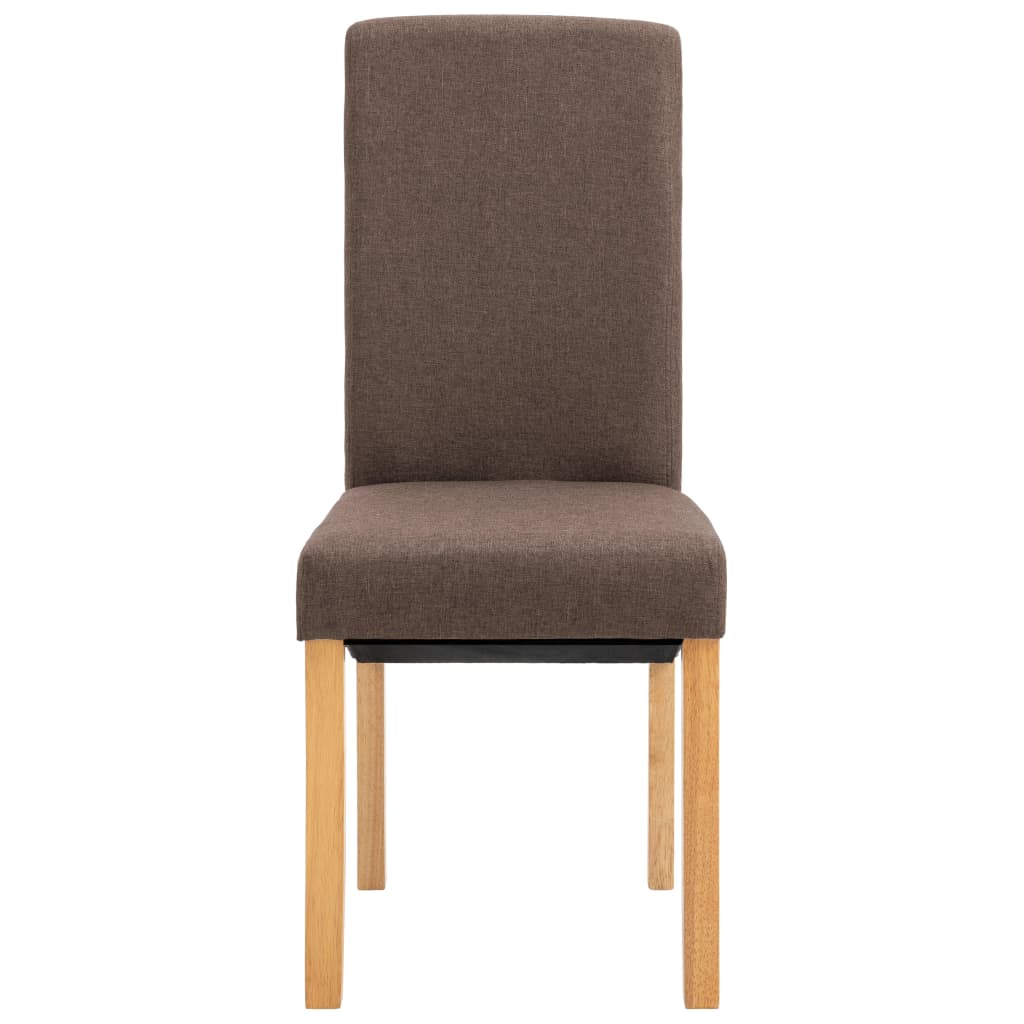 Chaises de salle à manger 2 pcs tissu marron