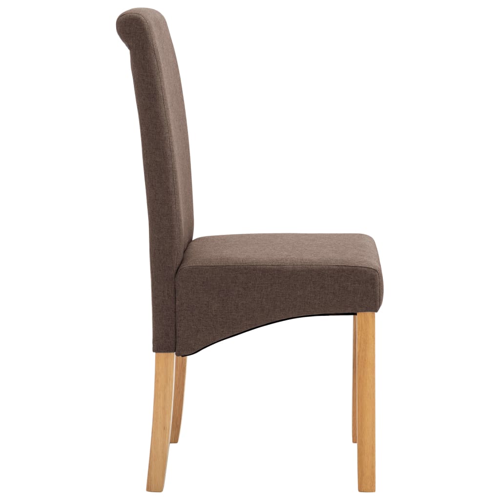 Chaises de salle à manger 2 pcs tissu marron