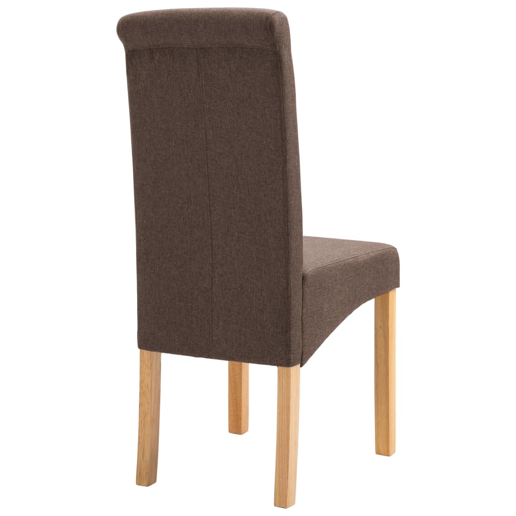 Chaises de salle à manger 2 pcs tissu marron