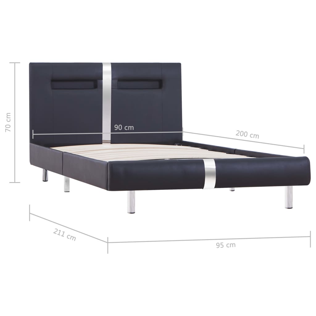 Bedframe met LED kunstleer 140x200 cm