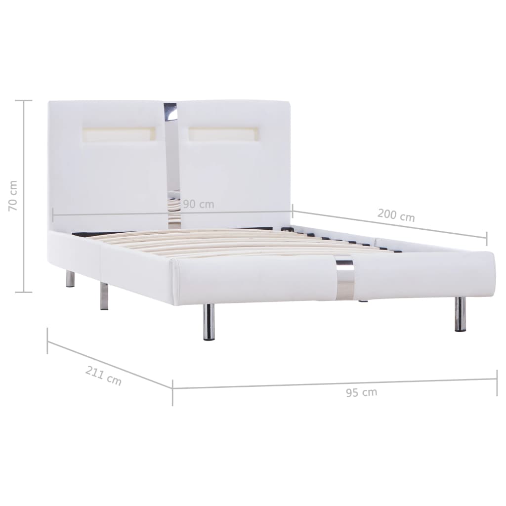 Bedframe met LED kunstleer 140x200 cm