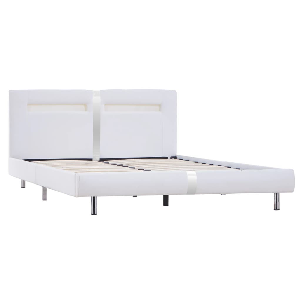 Bedframe met LED kunstleer 140x200 cm