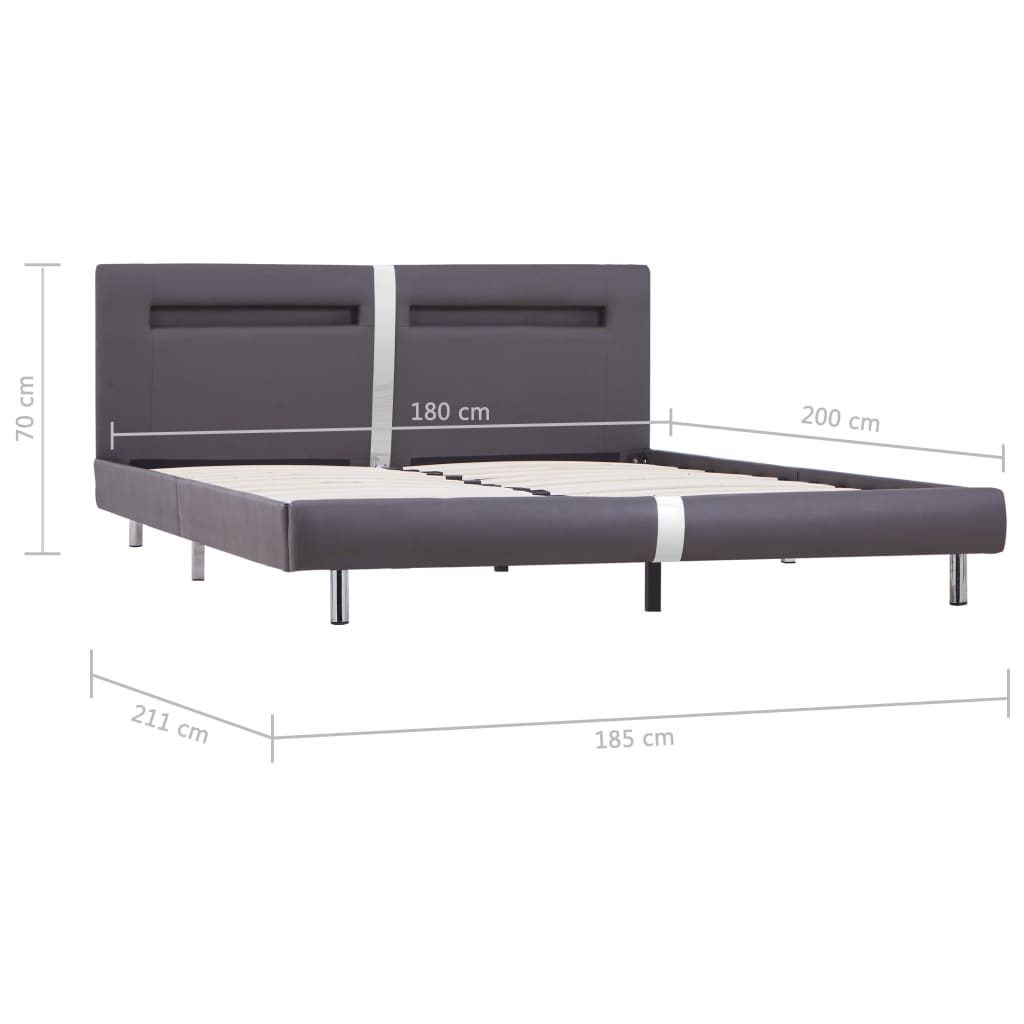 Bedframe met LED kunstleer 140x200 cm