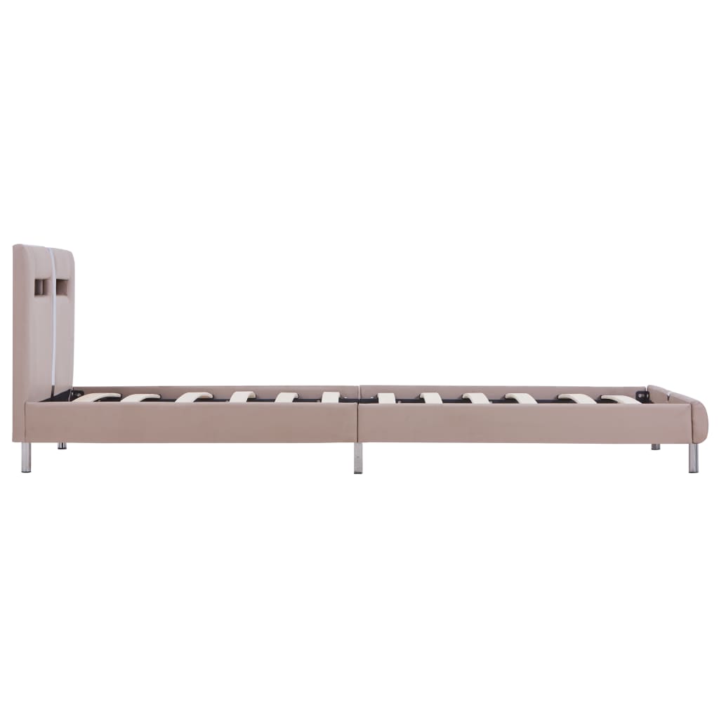 Bedframe met LED kunstleer 140x200 cm