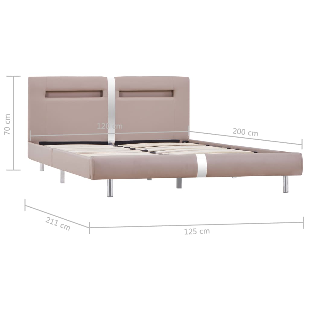 Bedframe met LED kunstleer 140x200 cm