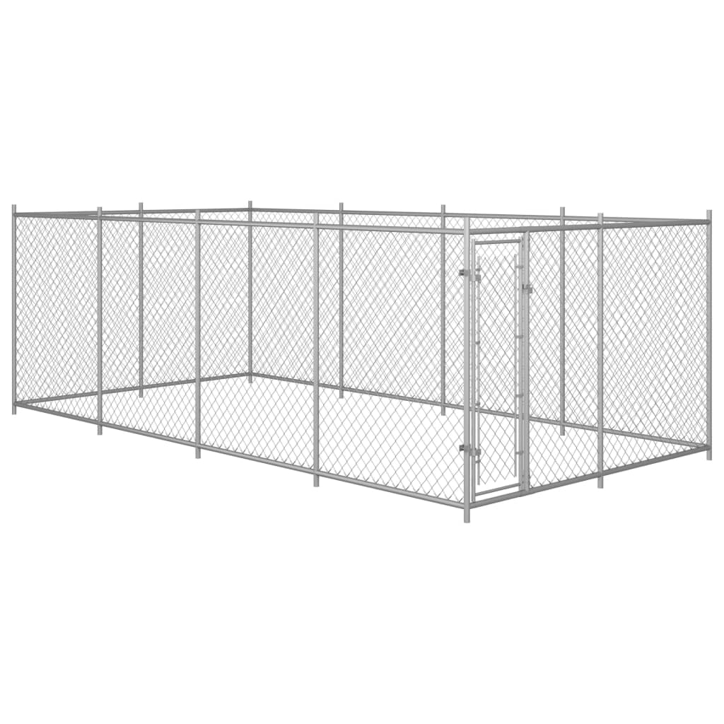 Hondenkennel voor buiten met dak 7,6x3,8x2,3 m