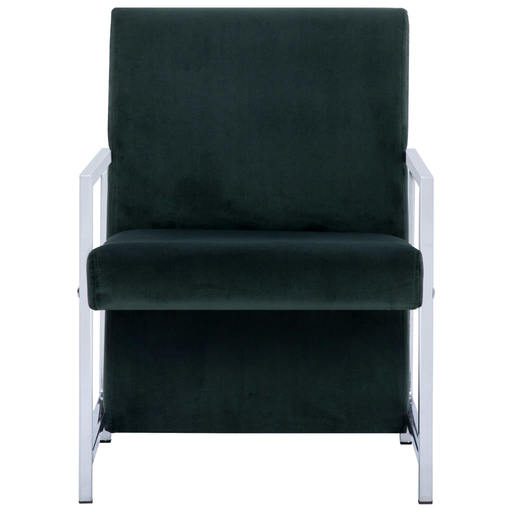 Fauteuil met chromen poten fluweel